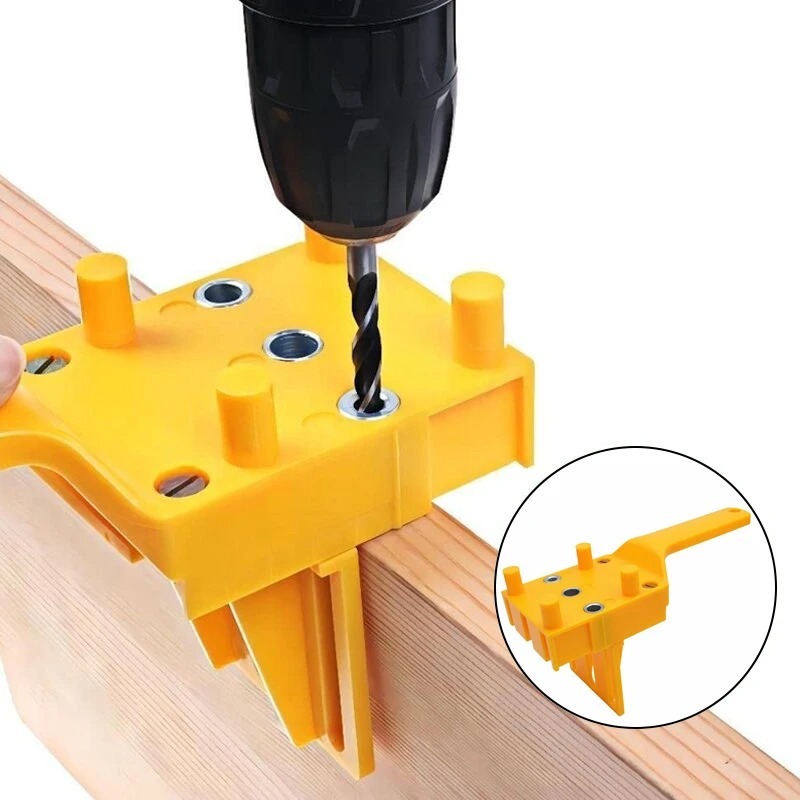 6/8/10 มม.เจาะ Bit Hole Puncher สําหรับช่างไม้ Dowel Joints Quick ไม้ Dowelling Jig ABS พลาสติกมือถือ Pocket Hole Jig ระบบ