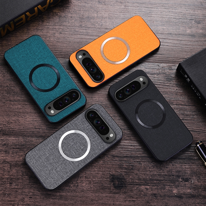 กรณีสําหรับ Google Pixel 6 7 8 9 10 Pro XL 9A 6A 7A 8A เคสโทรศัพท์ผ้ารูปแบบ Ultrathin ปกหลังแม่เหล็ก