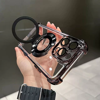 กรณีแม่เหล็กสําหรับ Redmi หมายเหตุ Note 14 13 12 11 10 9 Pro 9S 10S 11S Electroplating Anti-Drop ผู้ถือเคสโทรศัพท์พร้อมฟิล์มแก้วเลนส์