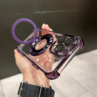 กรณีแม่เหล็กสําหรับ Redmi หมายเหตุ Note 14 13 12 11 10 9 Pro 9S 10S 11S Electroplating Anti-Drop ผู้ถือเคสโทรศัพท์พร้อมฟิล์มแก้วเลนส์