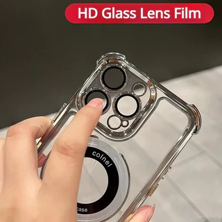 กรณีแม่เหล็กสําหรับ Redmi หมายเหตุ Note 14 13 12 11 10 9 Pro 9S 10S 11S Electroplating Anti-Drop ผู้ถือเคสโทรศัพท์พร้อมฟิล์มแก้วเลนส์