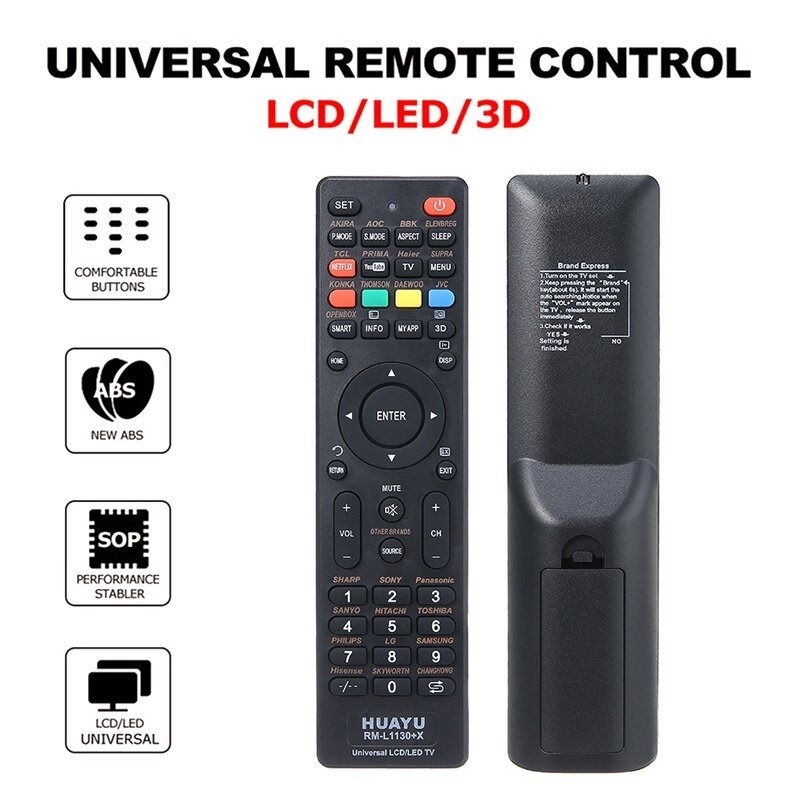 Universal RM-L1130 X RM-L1130 8 RM-L1130 12 รีโมทคอนโทรลทีวีสําหรับ LCD และ LED TV สําหรับ nds ex ทั