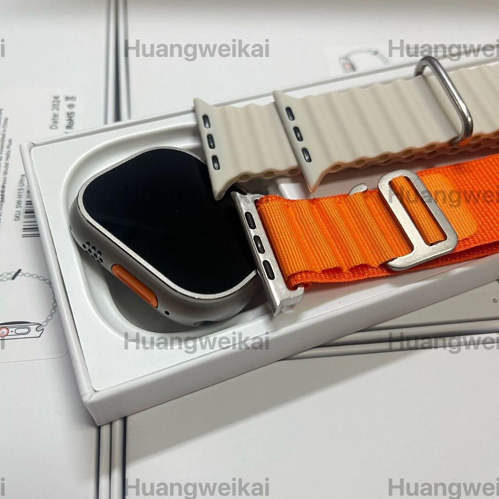 2025 hello PLUM Ultra2 H15 smartwatch NFC 49 มม.กีฬากลางแจ้ง smart watch สร้อยข้อมือไร้สายชาร์จ blue