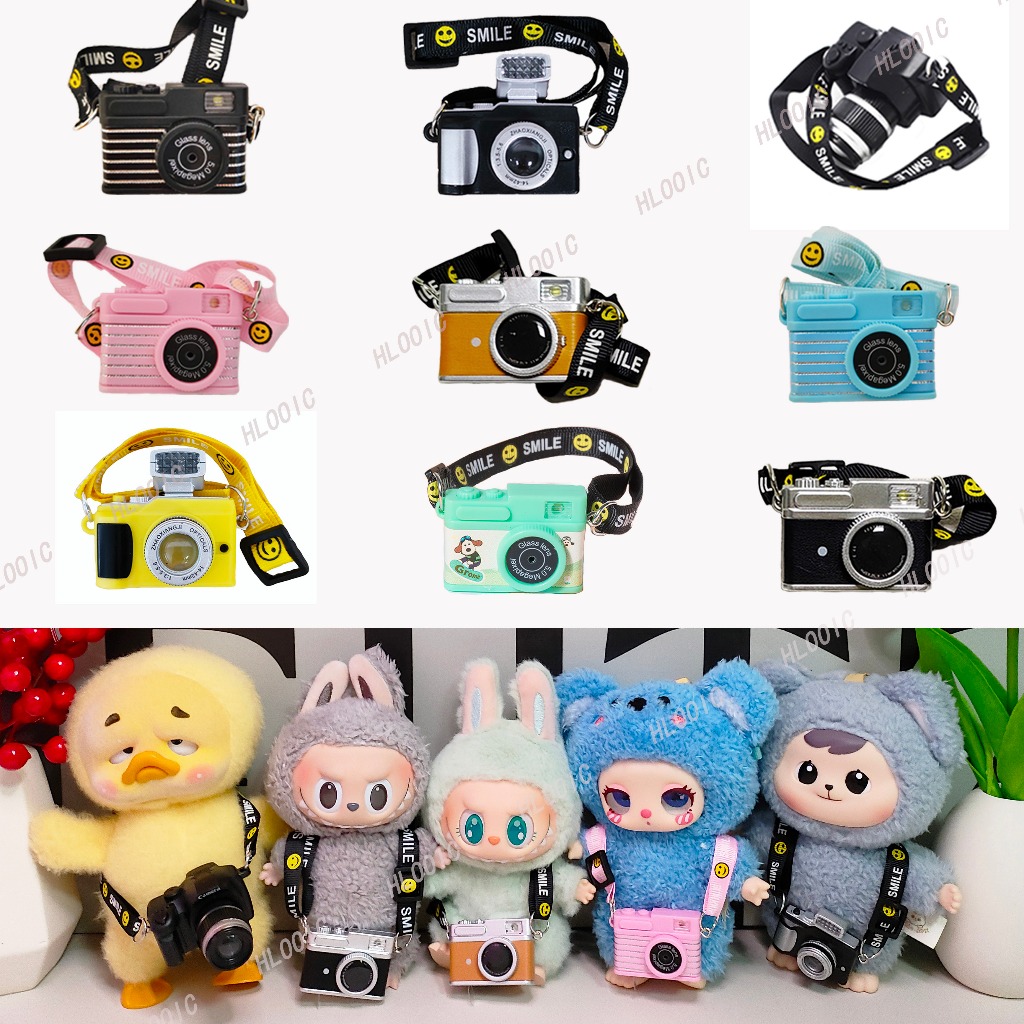 ตุ๊กตากล้องสามารถแฟลช,สําหรับ Labubu V1 V2 V3 DIMOO WORLD Liila เด็กสามกระต่ายน่ารัก & Bao-ao & Upset Duck & 15-20 ซม.ตุ๊กตาผ้าฝ้าย & Blythe 1/6 1/8 BJD 30 ซม.ตุ๊กตา