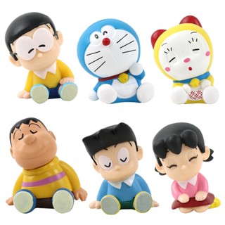 6 ชิ้น/เซ็ต 4.5 ซม.อะนิเมะ Doraemon Nobita Nobi Shizuka Big …