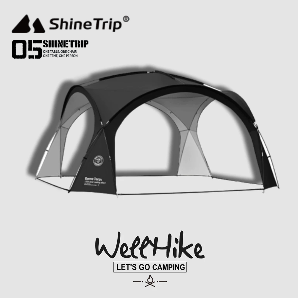 สต็อกพร้อมในกรุงเทพ ShineTrip Dome Canopy เต็นท์หลังคา เต็นท์หลังคารถ กันสาดกันแดดแคมป์ปิ้งผ้าออกซ์ฟอร์ด 150D | กันน้ำ PU3000MM สำหรับชายหาด สนามหลังบ้าน ปิคนิค | เต็นท์โดมกว้าง จุได้ 8-12 คน พร้อมจุดแขวนไฟ