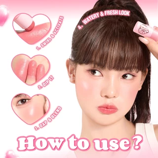 Pinkflash Multi-Use Watery Blush Stick Healthy Rosy Cream Blendeable High pigment ติดทนนานเริ่มต้น Sun-kissed Glow แบบพกพา Moisturizing 6 เฉดสี