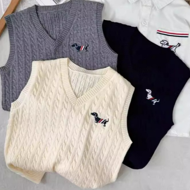 เสื้อกั๊กกันหนาวลําลอง ผ้าขนสัตว์ถัก แฟชั่นฤดูใบไม้ร่วง และฤดูหนาว สําหรับเด็กผู้ชาย