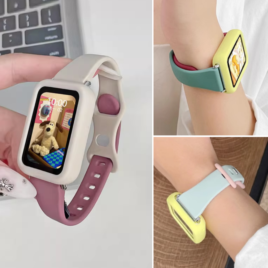 Compatible For สาย huawei watch fit 4 Strap + Huawei watch fit 4 เคส Silicone Huawei Watch Fit 3 สาย