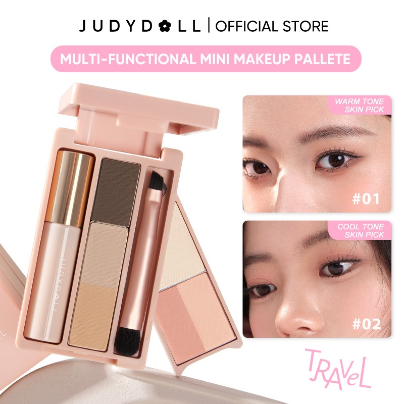 Judydoll Cosmetic Case Multi-Function Highlighter Blush Mascara Eyeliner Eyeshadow Eyebrow Powder
