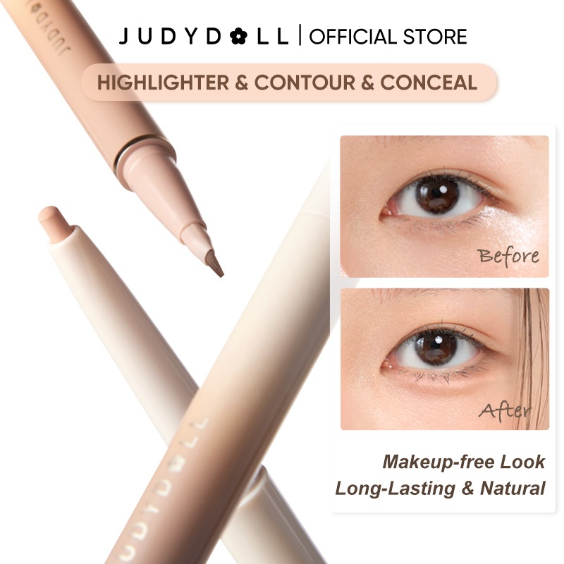 [ตากลมโต] Judydoll จูดี้ดอล 2 IN 1 ปากกาใต้ตา กันน้ำกันเหงื่อ Dual-End Undereye Pen นุ่มลื่น ไฮไลต์