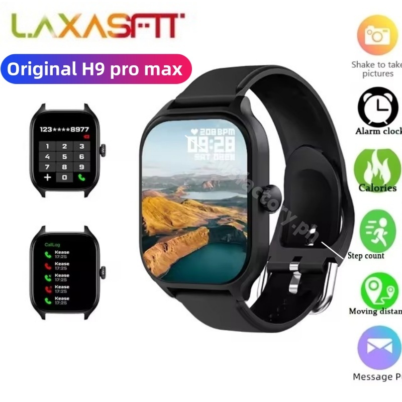 2024 H9 Pro Max สมาร์ทนาฬิกาผู้ชาย 2.01 "หน้าจอสี Full Touch Heart Rate Tracker บลูทูธ Call Life กันน้ํากีฬา Smartwatch ผู้หญิง