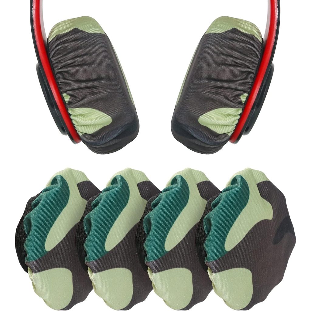 2 คู่ล้างทําความสะอาดได้ Strechable ชุดหูฟัง Earpads Protectors เหงื่อสําหรับ Gym Training Aviation 