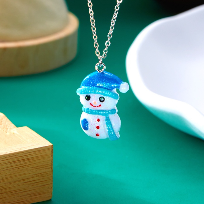 Merry Christmas สร้อยคอ Chrismas Snowman จี้สร้อยคอผู้หญิงเครื่องประดับ Xmas ของขวัญวันหยุดฉลองปาร์ตี้เทศกาล