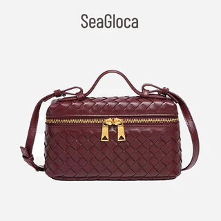 Seagloca กล่องกระเป๋า Crossbody ทอแต่งหน้ากระเป๋าถือแฟชั่นกระเป๋าสี่เหลี่ยมเล็กสําหรับผู้หญิงไม่มี 2000