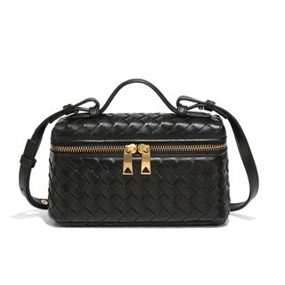 Seagloca กล่องกระเป๋า Crossbody ทอแต่งหน้ากระเป๋าถือแฟชั่นกระเป๋าสี่เหลี่ยมเล็กสําหรับผู้หญิงไม่มี 2000