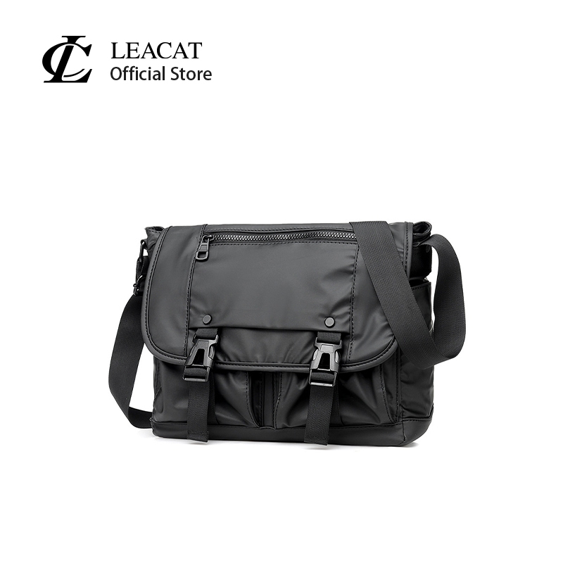 Leacat กระเป๋าสะพายไหล่ ผ้าไนล่อน อเนกประสงค์ แฟชั่นสําหรับผู้ชาย