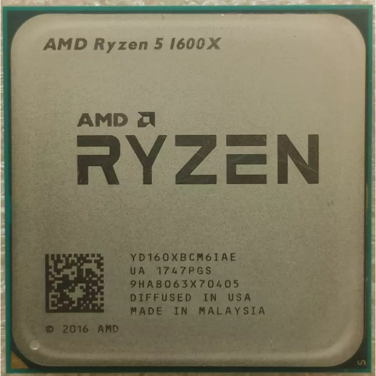 Ryzen 5 1600X R5-1600X 3.6GHz 6Core 12Threads 95W ซ็อกเก็ต AM4 CPU TDP 95W ใช้