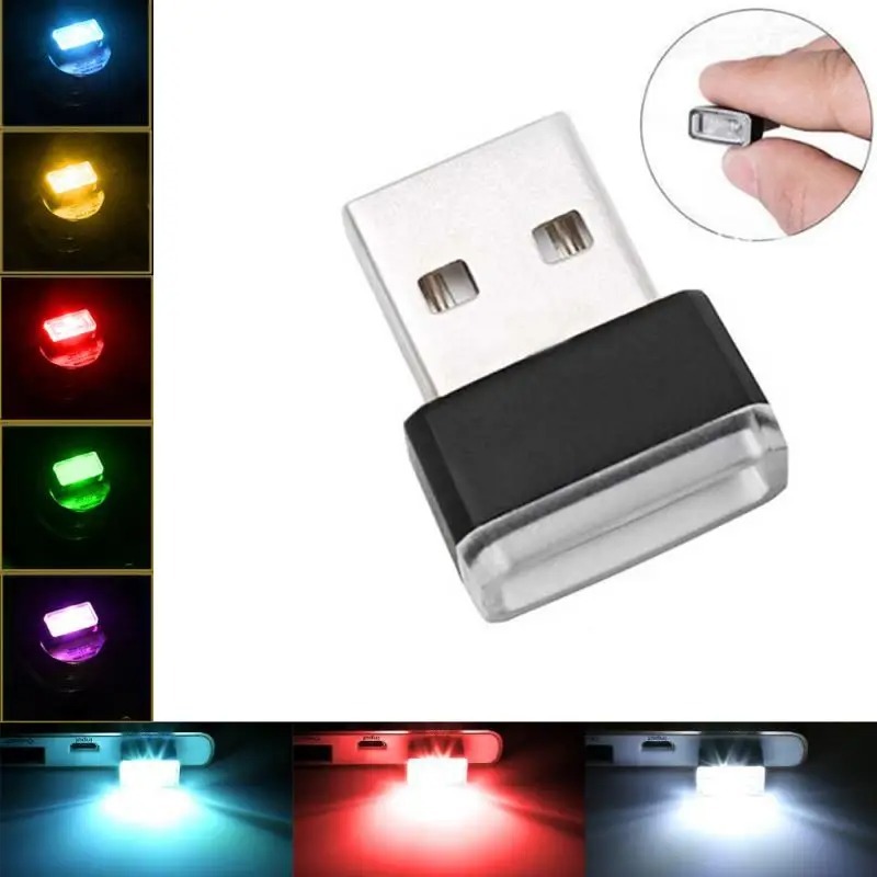 ไฟนีออนไร้สาย USB LED ขนาดเล็ก สําหรับตกแต่งภายในรถยนต์