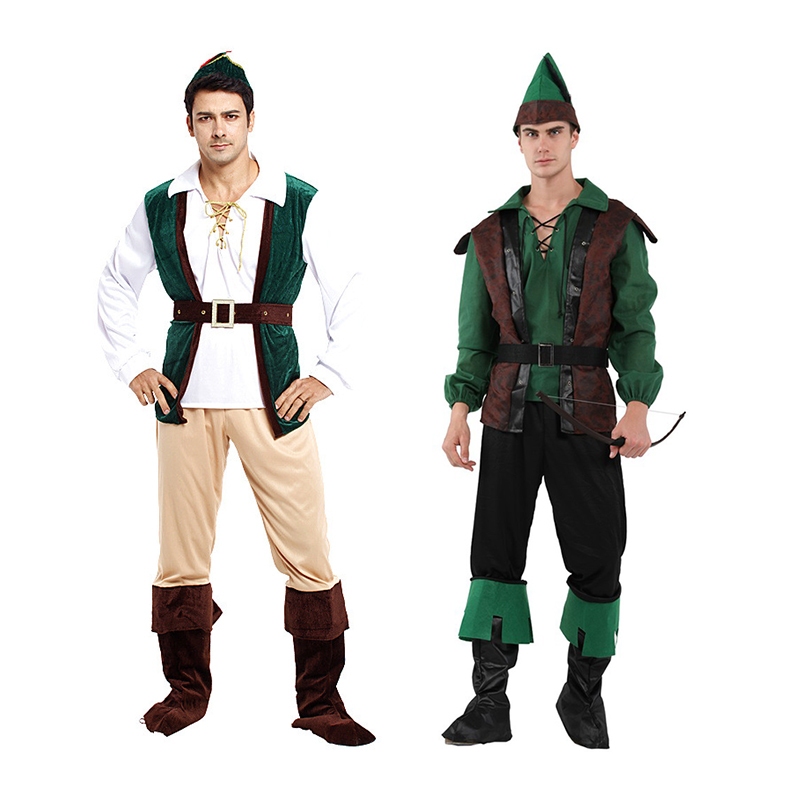 Wilderness Archer ผู้ใหญ่ Peter Pan ผู้ชายโจรสลัดคอสเพลย์ฮาโลวีน Forest prince เครื่องแต่งกาย Masquerade คริสต์มาส Jungle Hunter Indian Huntsman