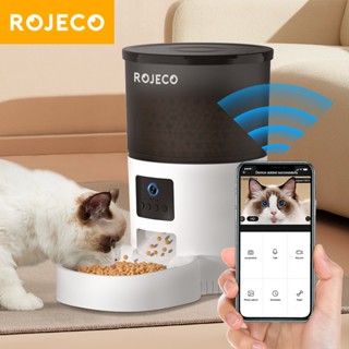 Camera + Wifi ควบคุมROJECO 3L เครื่องป้อนแมวอัตโนมัติพร้อมกล…
