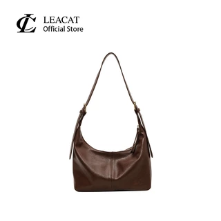Leacat กระเป๋าระดับไฮเอนด์และความจุขนาดใหญ่กระเป๋าสะพายข้างแฟชั่นสตรีกระเป๋าสะพายไหล่ลําลองและอเนกประสงค์ถังเรียบง่าย