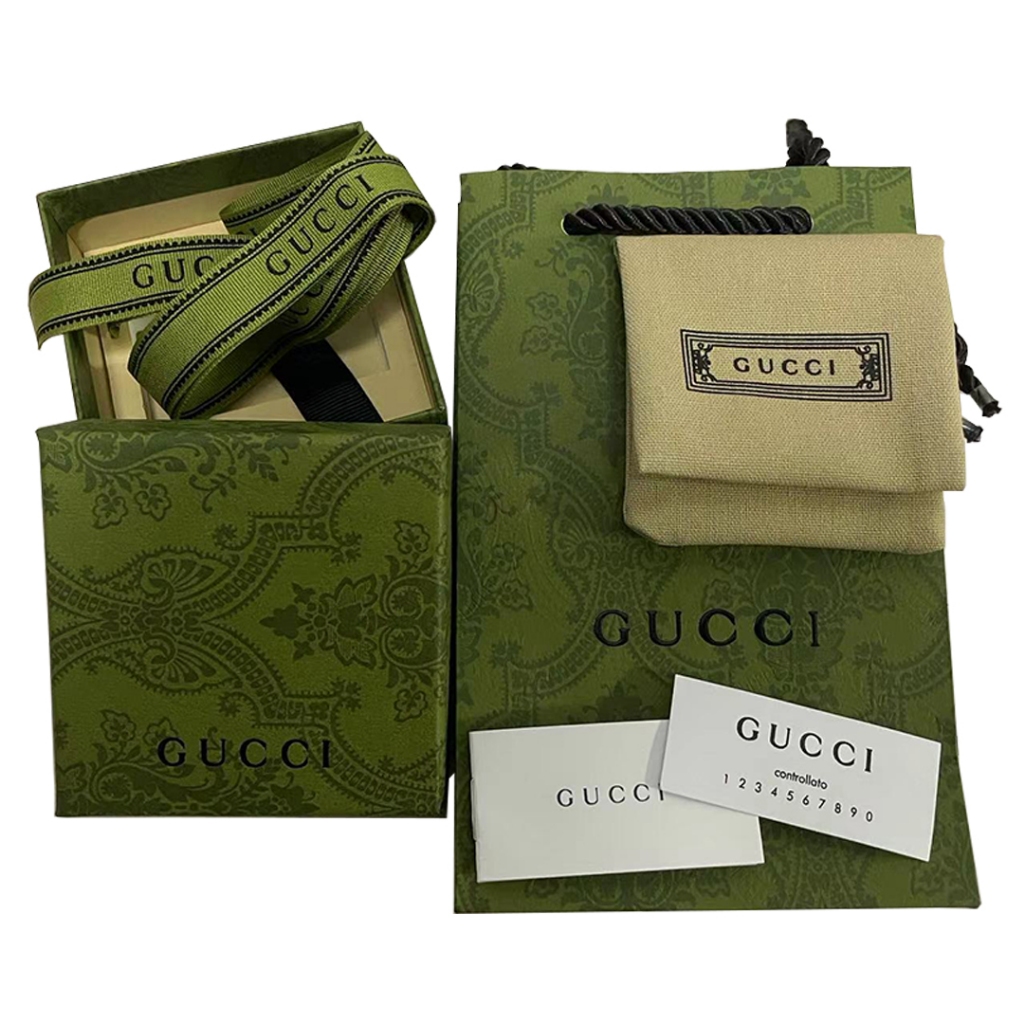 GUCCI กุชชี่ แฟชั่นสร้อยคอคู่โพรงเรียบ