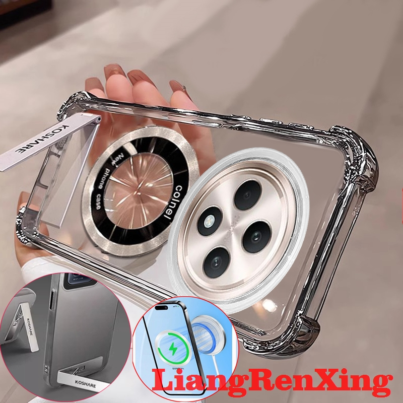 FOR เคส Case สำหรับ OPPO reno12 F 5G OPPO Reno 12F 5G 2024โทรศัพท์ปลอก softcase ล้างกันกระแทกที่ครอบการออกแบบใหม่ความงามที่ชัดเจนกับผู้ถือไร้สายแม่เหล็ก tmcbcx01