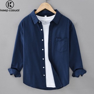 เก็บ Casualbreathable Mens Soft Oxford Spun Long Sleeve Cott…