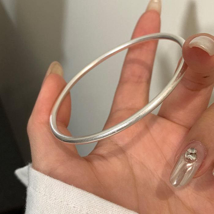 Minimalist Style Temperament Gentle Matte Sterling Silver Bracelet All-Match Niche High-End Sense ส่งแฟน