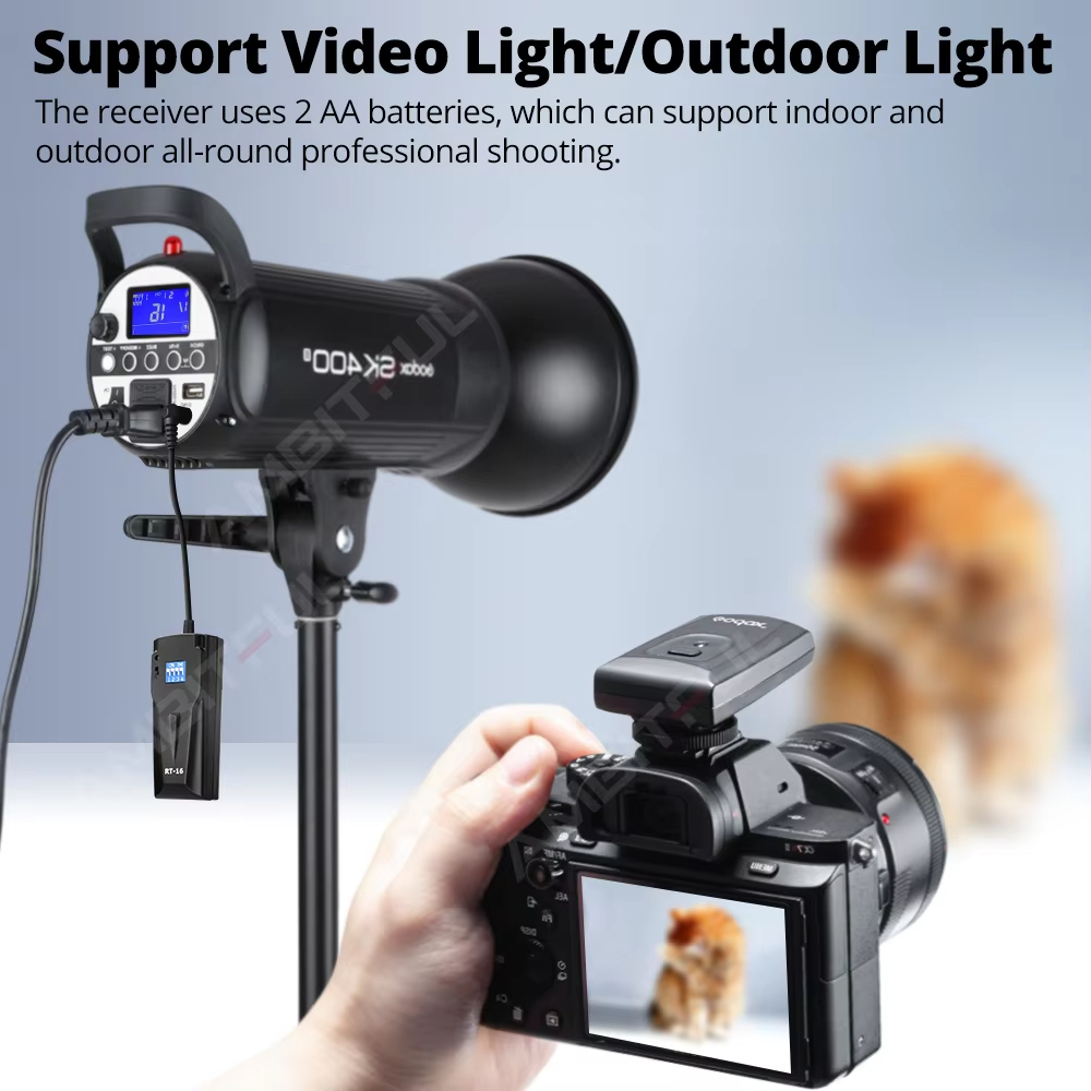 Godox 16 ช่อง RT-16 ไร้สาย/วิทยุสตูดิโอแฟลชทริกเกอร์พร้อมตัวรับสัญญาณชุดสําหรับ Canon Nikon Pentax Slr กล้อง K-150A K-180A