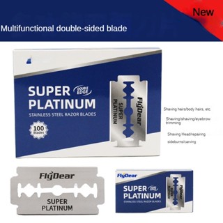 เครื่องโกนหนวดใบมีดสแตนเลสใบมีดสองด้านคิ้วตัดสมัยเก่าคู่มือเ…