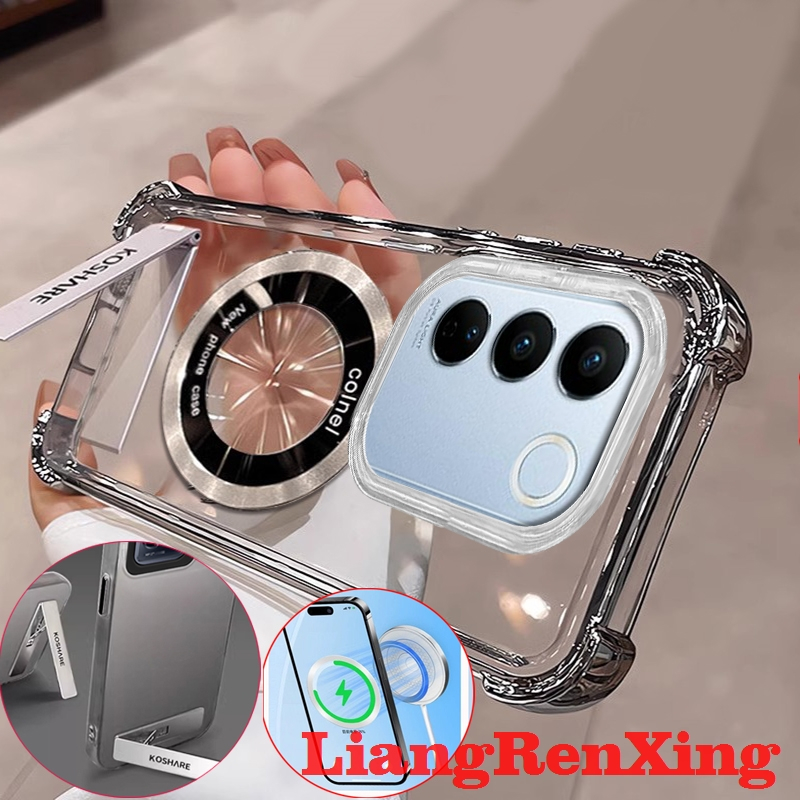 FOR เคส Case สำหรับ VIVO V27 5G VIVO v27e 2023 VIVO Y100 v29e V29 5G 2023 โทรศัพท์ปลอก softcase ล้างที่ครอบการออกแบบใหม่ความงามที่ชัดเจนกับผู้ถือไร้สายแม่เหล็ก