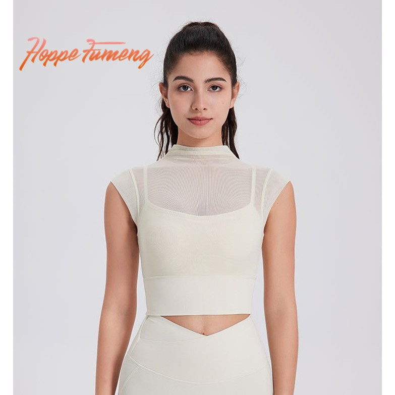 Hope Fumengfake เสื้อแจ็คเก็ตบุนวม 2 ชิ้นพร้อมตาข่ายด้านนอกสําหรับผู้หญิงชุดกีฬา