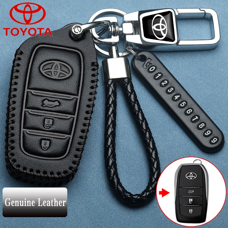 Toyota ของแท้หนังรถ Remote Key สําหรับ Toyota fortuner/Rocoo/revo Key Cover Toyota Key Case พวงกุญแจอุปกรณ์เสริม