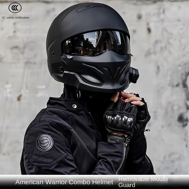 Vgv 3C/Dot Certified Black Warrior หมวกกันน็อคแมงป่องสีดําผู้ชาย Harley Retro Combination หมวกกันน็อ