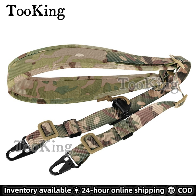 Tooking 1.2m Nylon quick release multi-function Double point strap สายสะพายไหล่ยุทธวิธีพร้อมสายแขวนปรับด่วน สองจุด g/-u/n สายเลื่อน
