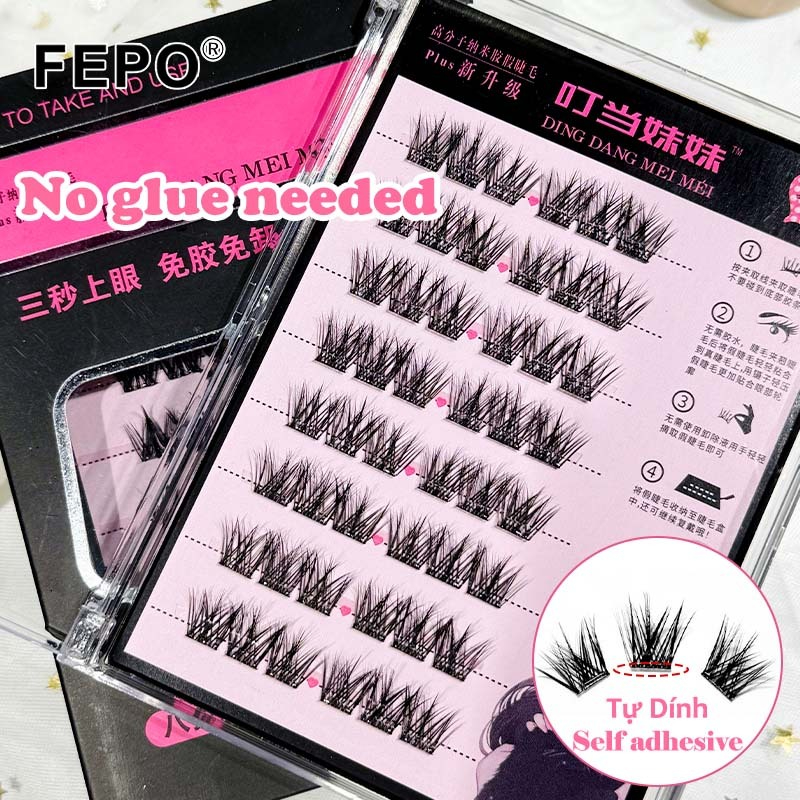 กาวด้วยตนเอง ขนตาfepo 10 แถว Self กาวขนตาปลอม, ความจุขนาดใหญ่, สามารถนํากลับมาใช้ใหม่ตามธรรมชาติ, คว