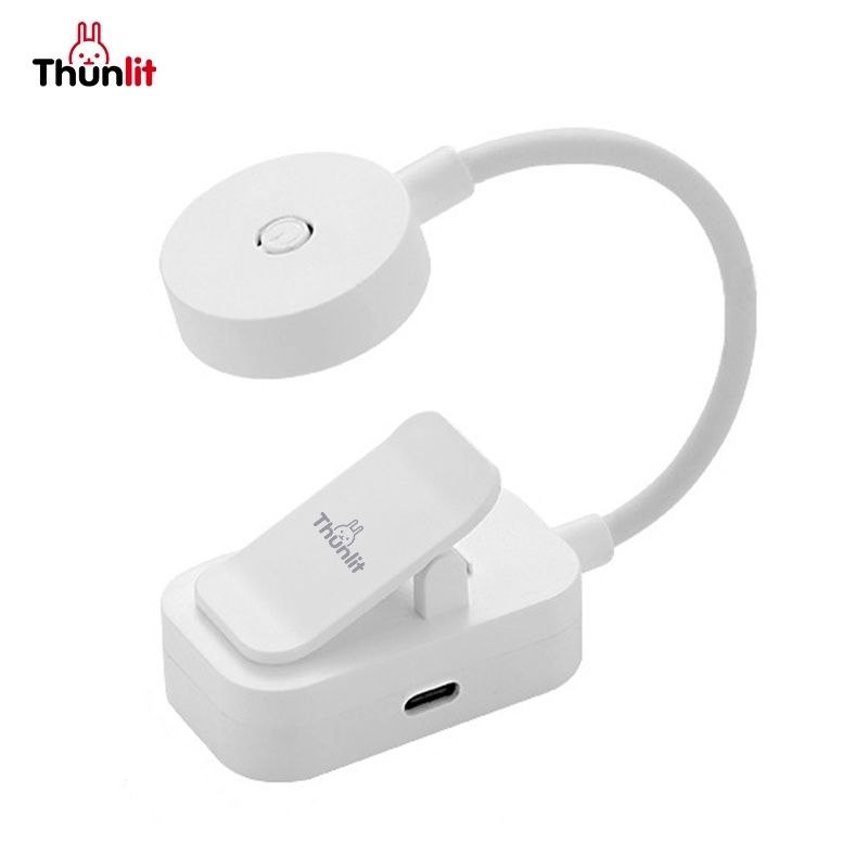 Thunlit โคมไฟอ่านหนังสือแบบหนีบ LED ชาร์จไฟได้ ขนาดเล็ก พกพาสะดวก สำหรับอ่านหนังสือ