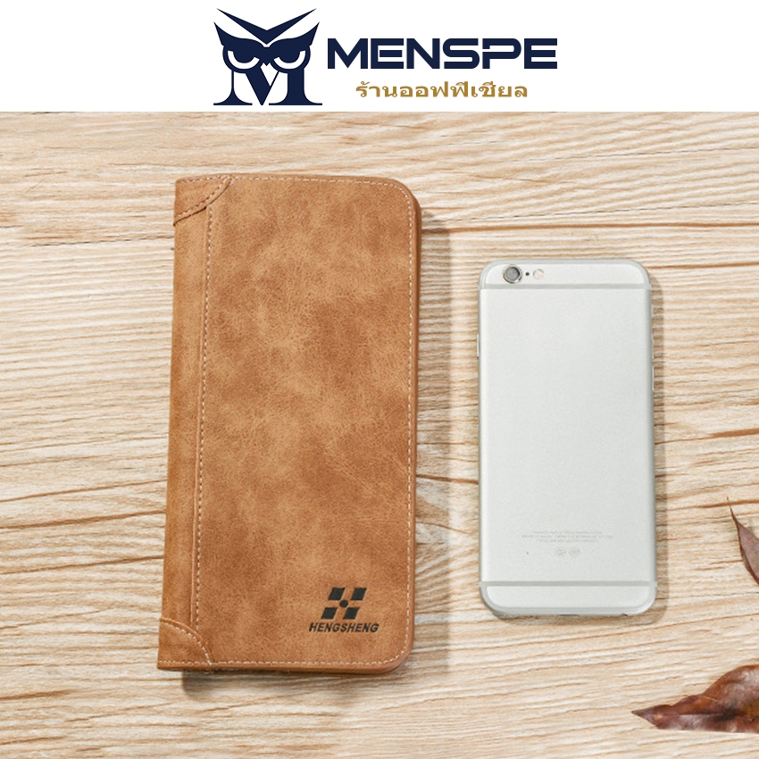 Menspe กระเป๋าสตางค์ใบยาวผู้ชาย PU กระเป๋าสตางค์อเนกประสงค์ ID ผู้ถือบัตรเครดิตกระเป๋าสตางค์ธุรกิจ