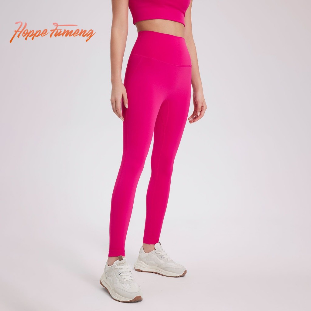 Hoppe Fumeng เอวสูงออกกําลังกายขายาวกางเกงโยคะกีฬาออกกําลังกายกางเกงยิม