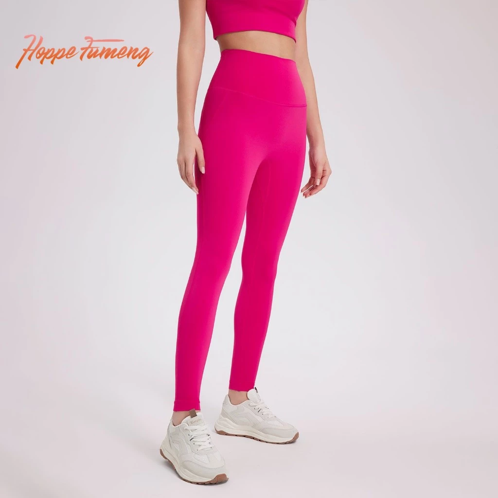 Hoppe Fumeng เอวสูงออกกําลังกายขายาวกางเกงโยคะกีฬาออกกําลังกายกางเกงยิม