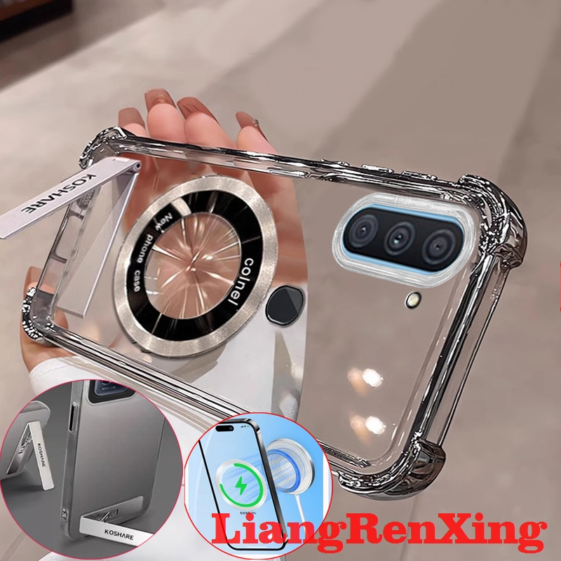 FOR เคส Case สำหรับ Samsung A11 โทรศัพท์ปลอก softcase ล้างกันกระแทกที่ครอบการออกแบบใหม่ความงามที่ชัดเจนกับผู้ถือไร้สายแม่เหล็ก TMCBCX01