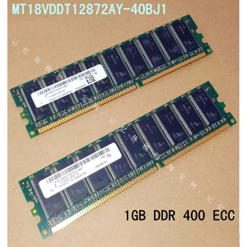 หน่วยความจําแล็ปท็อปสําหรับไมครอน MT18VDDT6472AY-40BG4 512MB / 1GB DDR 400MHzECC