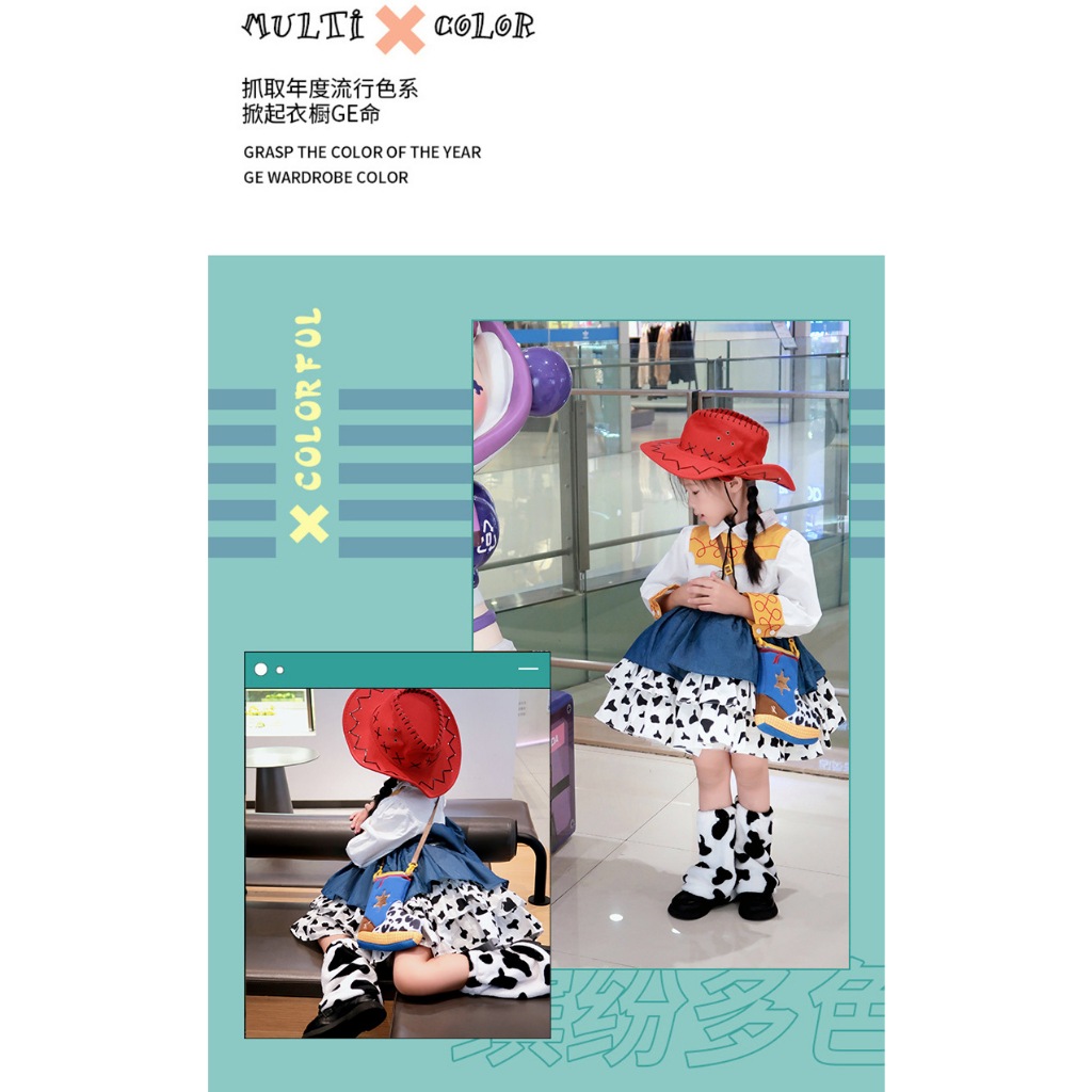 Toy Story Woody Tris คอสเพลย์/ชุดเด็กผู้หญิง/เครื่องแต่งกายฮาโลวีน/กระโปรงโลลิต้า - รูปที่ 3