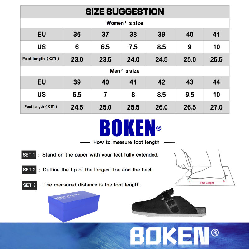 Boken รองเท้าแตะรองเท้าแตะผู้ชายชายหาดกลางแจ้งแบนคลาสสิก Casual Soft Cork Clogs Baotou สีกากี