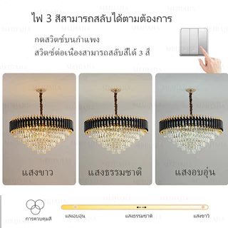 โคมไฟระย้าคริสตัลเหนือห้องนั่งเล่นโคมไฟเพดานสูงห้องนอนแสงร้านอาหารโคมไฟตกแต่ง