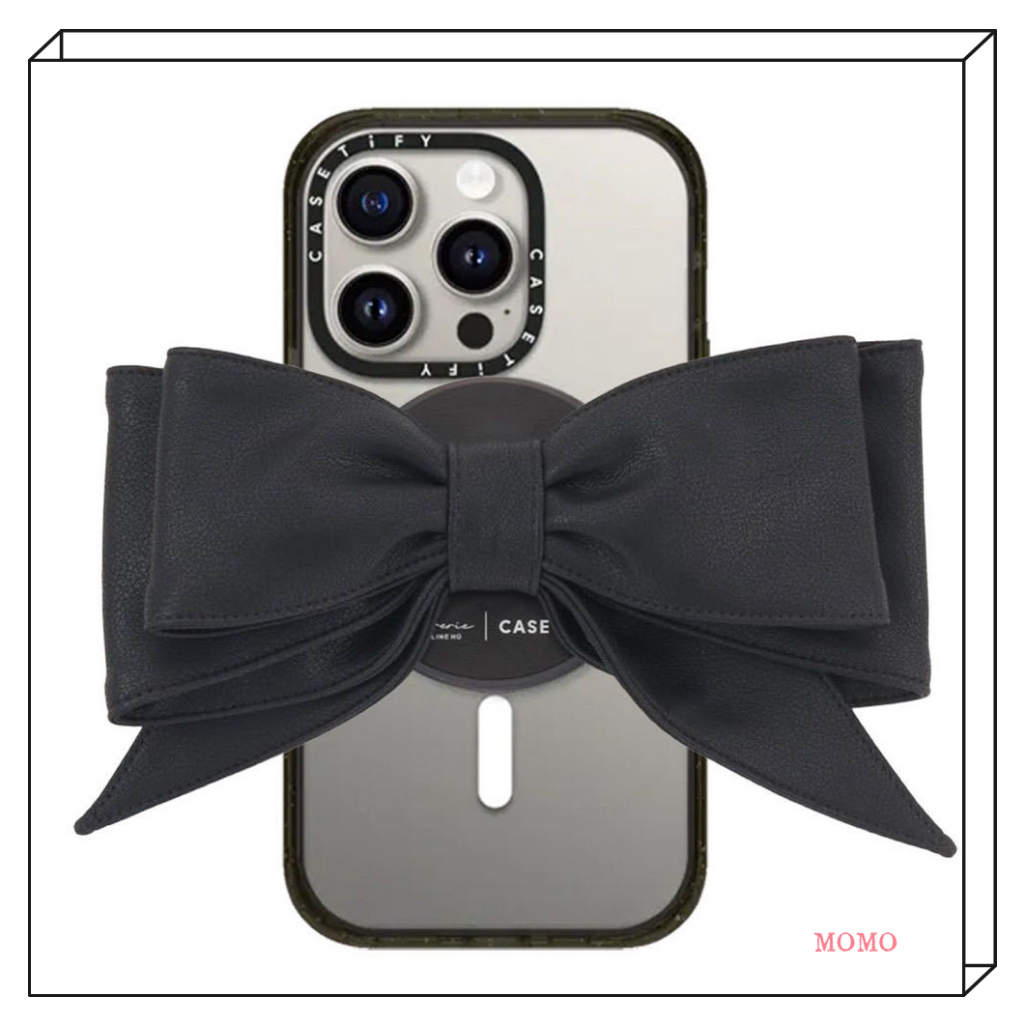 Casetify Co-Branded Caroline Girl Heart Pink Bow Phone Holder Retractable Folding Magnetic Holder Card Holder MagSafe