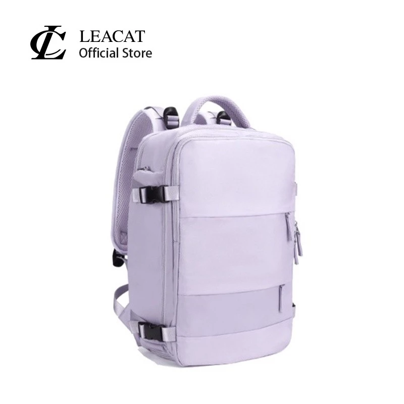 Leacat 50L กระเป๋าเป้สะพายหลัง เดินทาง ทํางาน กระเป๋าเป้สะพายหลัง กันน้ํา 17 นิ้ว พร้อมกระเป๋ารองเท้าอิสระ สําหรับ unisex