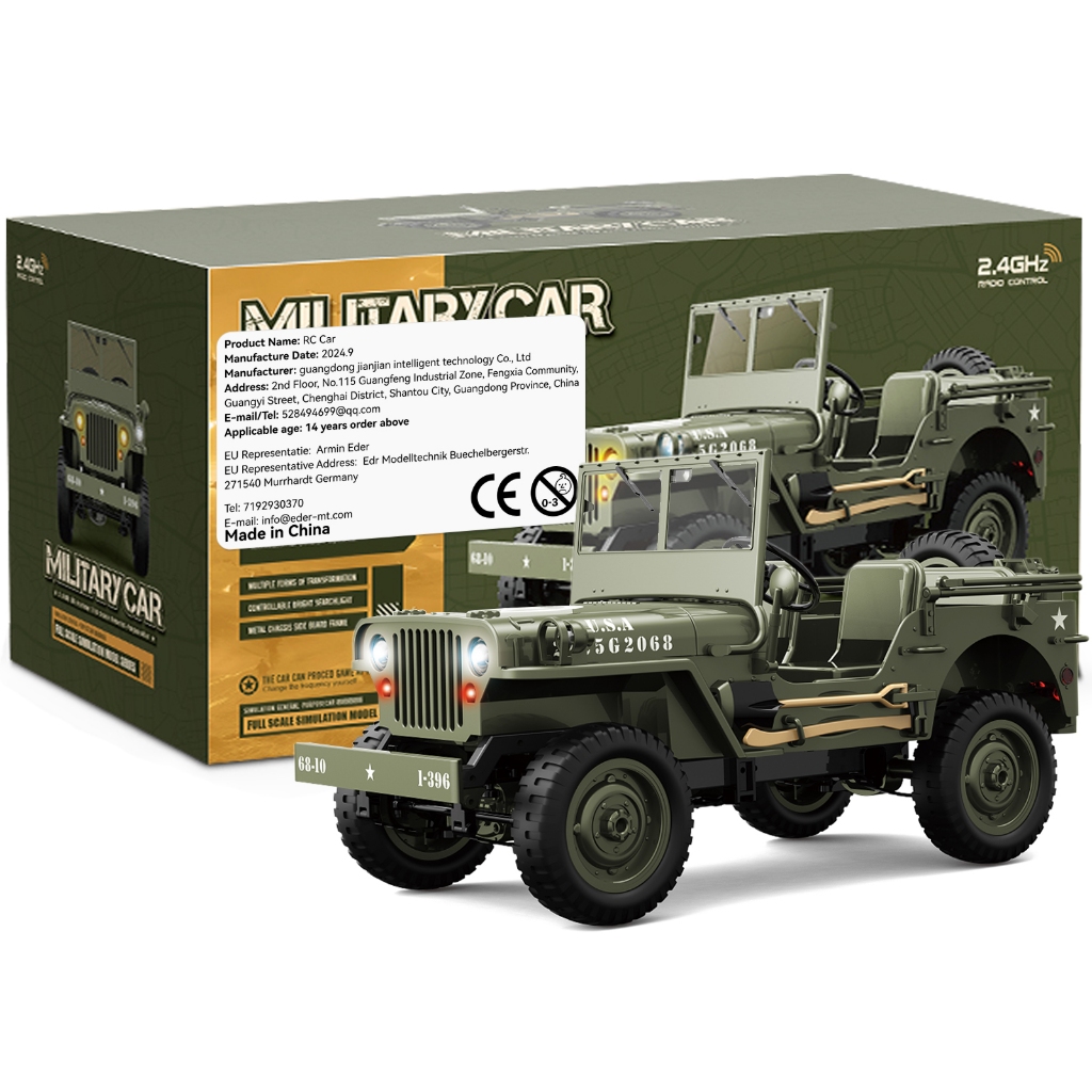 C8815 RC รถ Jeep 2.4GHZ 4WD 17G Servo 50M RC ระยะทางอเนกประสงค์ Off-Road รถสําหรับ SandyAreas Hillsides Grasslands Paved แผนที่